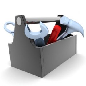 Toolbox, white and isolated background (done in 3d)